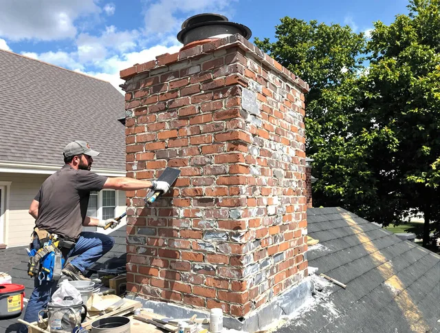 Completed chimney rebuild by Windsor Locks Chimney Sweep in Windsor Locks, CT