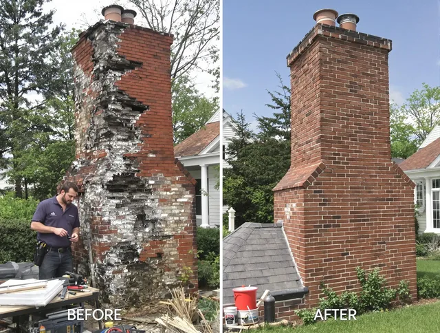 Windsor Locks Chimney Sweep performing a full chimney restoration in Windsor Locks, CT