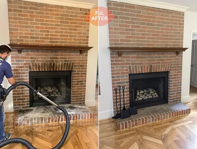 Windsor Locks Chimney Sweep carefully sanitizing a fireplace in Windsor Locks, CT
