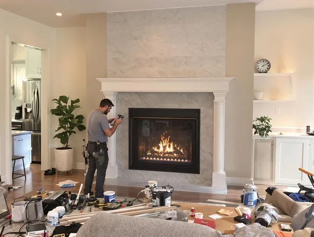 Newly installed fireplace by Windsor Locks Chimney Sweep in Windsor Locks, CT